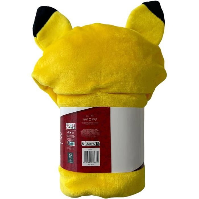 Pokemon Plaid à capuche 3D Pikachu jaune