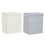 Boîte de rangement avec couvercle Home ESPRIT Gris Crème 40 x 30 x 50 cm (2 Unités)