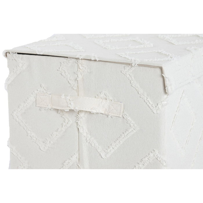 Boîte de rangement avec couvercle Home ESPRIT Gris Crème 40 x 30 x 50 cm (2 Unités)
