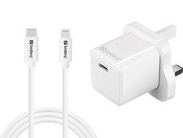 Sandberg USB-C AC 20W Charger UK + Lightning 1M