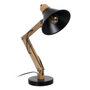 BigBuy Home Lampe de bureau Noir Naturel Bois Fer