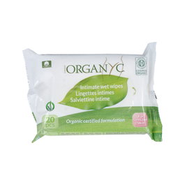 ORGANYC Lingettes Intimes en Coton Bio 20 pièces Hygiène Intime Douce