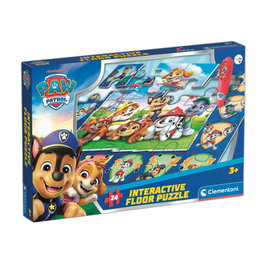 CLEMENTONI Puzzle Interactif Patrouille de Chiots Paw Patrol 24 pièces avec Stylo Interactif - Jeu Éducatif Enfant +3 Ans