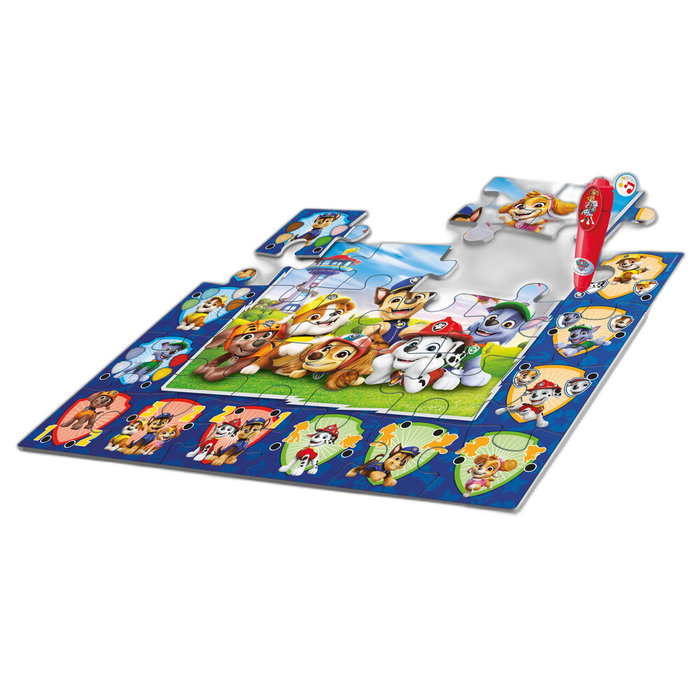 CLEMENTONI Puzzle Interactif Patrouille de Chiots Paw Patrol 24 pièces avec Stylo Interactif - Jeu Éducatif Enfant +3 Ans