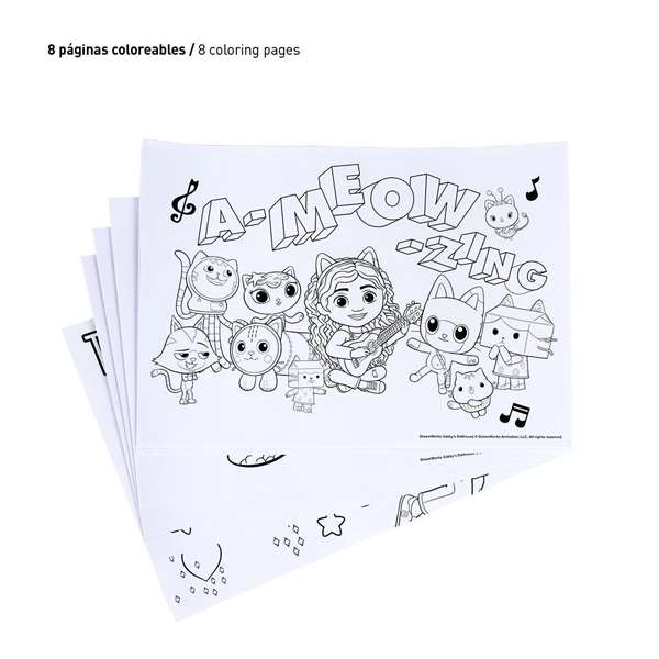Cerdà - Set de Papeterie Coloriable Gabby's Dollhouse - Trousse de Jeu Créatif pour Enfants 2 à 8 Ans - Rose