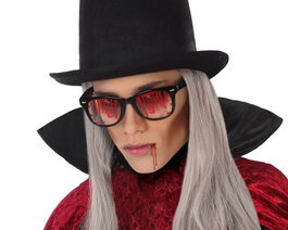 Lunettes avec verres tachés de sang pour déguisement de vampire