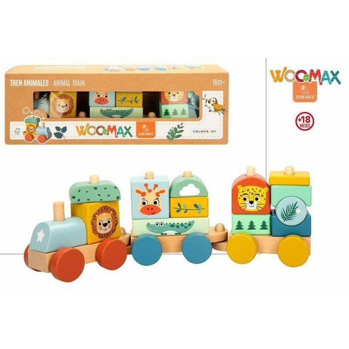 Color Baby Woomax Zookabee - Train en bois animaux Color Baby Woomax Zookabee - Train en bois animaux