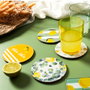 Home Deco Factory Lot de 4 posavasos thème citron, diamètre 10 cm