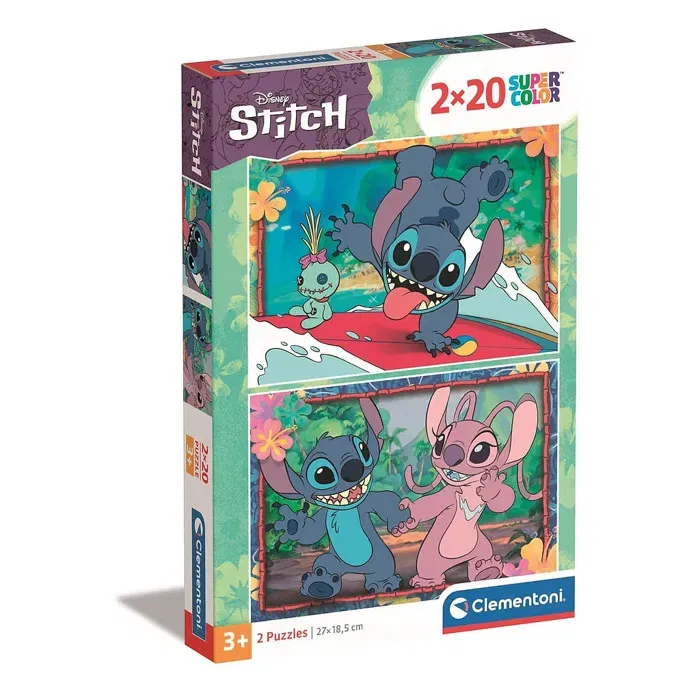 Clementoni Puzzle Stitch - 2 Puzzles de 20 Pièces pour Enfants à Partir de 3 Ans - Thème Dessins Animés - Jeu Éducatif Clementoni Puzzle Stitch - 2 Puzzles de 20 Pièces pour Enfants à Partir de 3 Ans - Thème Dessins Animés - Jeu Éducatif