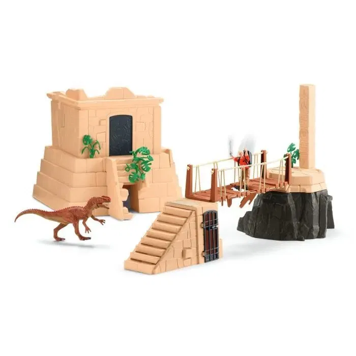 Schleich 42657 Dinosaurs - Coffret Aventures au temple perdu avec Figurine Dinosaure Monolophosaurus, Jouet pour Enfant dès 5 Ans