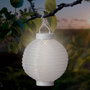 Lumineo Lanterne solaire blanche Ø 20 cm, nylon, lumière blanche chaude, autonomie 6h, batterie rechargeable