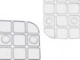 Berilo Tapis de Bain Antidérapant Transparent 60x38 cm PVC Motif Carreaux (Set de 6)