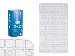 Berilo Tapis de Bain Antidérapant Transparent 60x38 cm PVC Motif Carreaux (Set de 6)