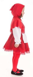 Creaciones Llopis T-1 Costume de Petit Chaperon Rouge Enfant 3 à 5 Ans - Robe, Tablier et Cape
