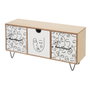 BigBuy Home Boîte à bijoux ONE LINE Blanc Noir Naturel Bois MDF