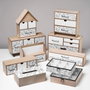 BigBuy Home Boîte à bijoux ONE LINE Blanc Noir Naturel Bois MDF