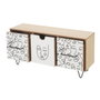 BigBuy Home Boîte à bijoux ONE LINE Blanc Noir Naturel Bois MDF