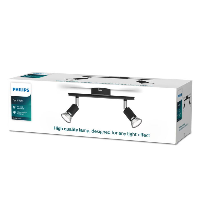Lumière Philips limbali Noir GU10 (2 Unités)