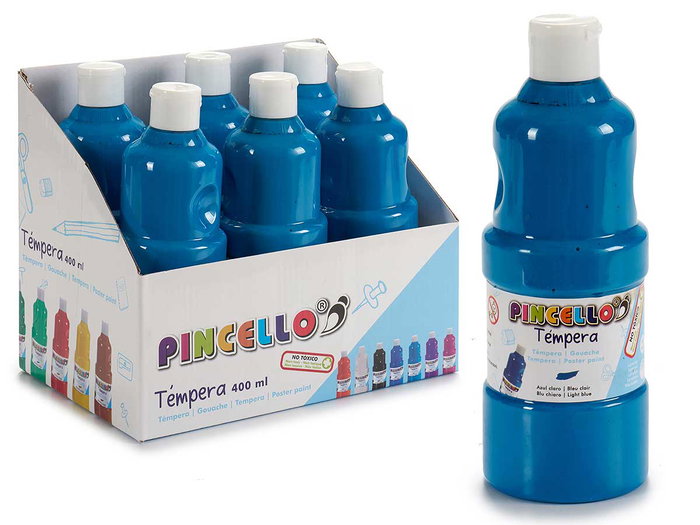 Pincello Bouteille Peinture Tempera 400 ml Bleu Clair 18 x 6,5 x 6,5 cm (Set de 24) Pincello Bouteille Peinture Tempera 400 ml Bleu Clair 18 x 6,5 x 6,5 cm (Set de 24)