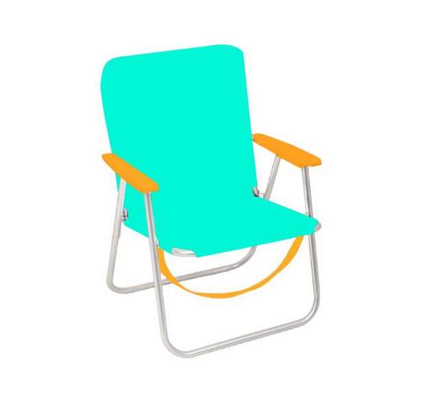 JugaToys Chaise de plage en aluminium aguamarina avec poignées