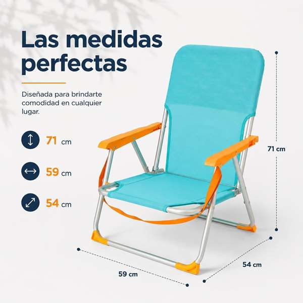 JugaToys Chaise de plage en aluminium aguamarina avec poignées