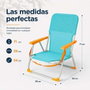 JugaToys Chaise de plage en aluminium aguamarina avec poignées