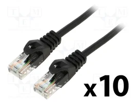 LANBERG Cordon de raccordement Cat 6 U/UTP 0,25m noir RJ45