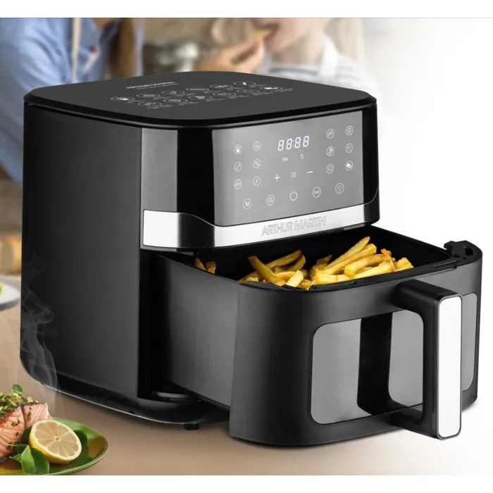 Arthur Martin Airefriteuse Airfryer AMMPAF1800 - Friteuse sans huile - 10L, 1800W, 12 programmes, cuve XL pour cuisson saine familiale