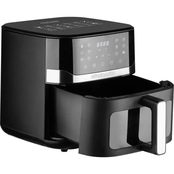 Arthur Martin Airefriteuse Airfryer AMMPAF1800 - Friteuse sans huile - 10L, 1800W, 12 programmes, cuve XL pour cuisson saine familiale