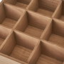 BigBuy Home Boîte pour infusions Naturel Verre Pin Bois MDF 24 x 24 x 8 cm