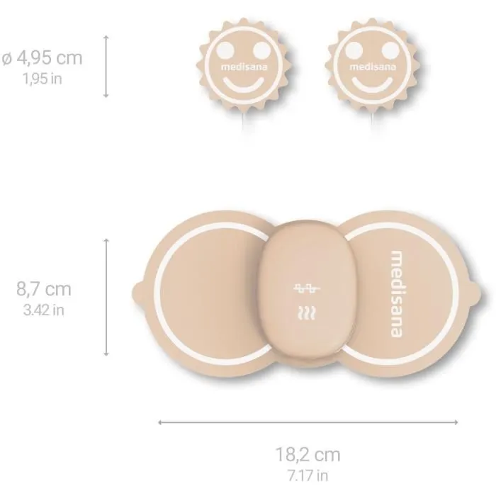 Medisana TT 250 TENS - Appareil de soulagement des douleurs menstruelles, 4 électrodes, avec chaleur, pour ventre et dos, 20 niveaux, rechargeable, 30h d'autonomie, couleur beige