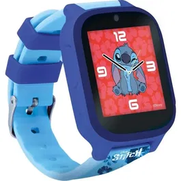 Lisciani Giochi Montre Éducative Stitch HI TECH pour Enfants - Cadrans Personnalisables, 5 Jeux Interactifs, Rechargeable USB, À Partir de 7 Ans