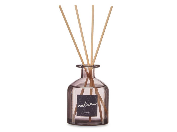 Acorde Mikado Diffuseur à Bâtonnets Lino 250 ml Noir Verre 8x12x8 cm (Set de 6)