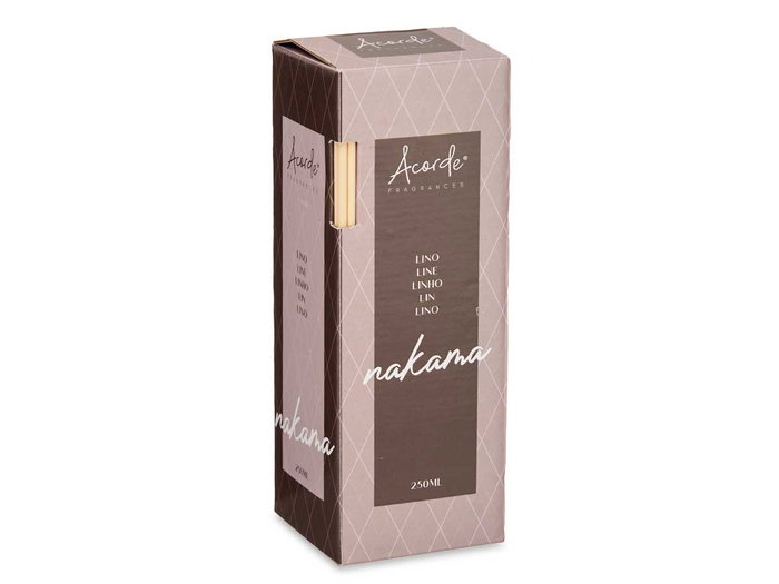 Acorde Mikado Diffuseur à Bâtonnets Lino 250 ml Noir Verre 8x12x8 cm (Set de 6)