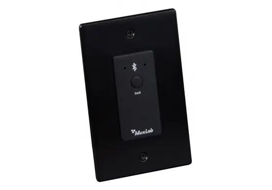MUXLAB Panneau mural Bluetooth Dante Noir PoE 2W 1 Gang US