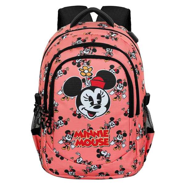 Karactermania Mochila Minnie Run Plus Fan - Sac à dos grande capacité avec port USB et dos ventilé - 44x34x21 cm