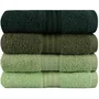Ensemble de 4 serviettes de main en coton 100% - 50x90 cm - Vert - Pour salle de bain