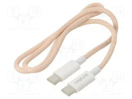 LOGILINK Câble USB 2.0 USB-C vers USB-C, 500mm, Rose