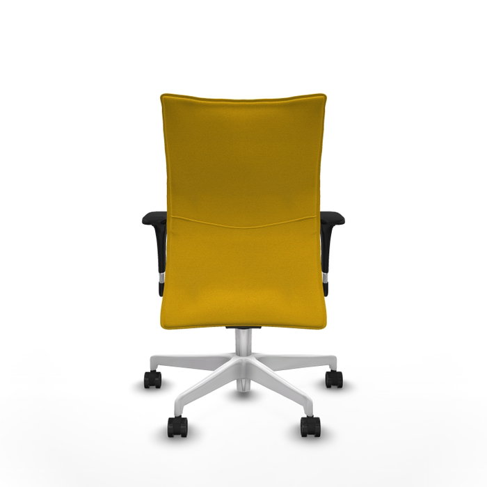 Piqueras Y Crespo Chaise Albacete Confidente Jaune avec Mécanisme Synchro et Base Blanche