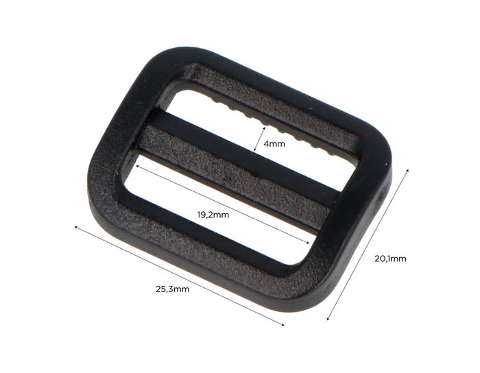 Innspiro Boucle coulissante rectangulaire en plastique noir 19,2 mm, 5 unités Innspiro Boucle coulissante rectangulaire en plastique noir 19,2 mm, 5 unités