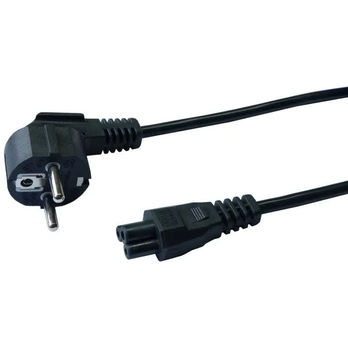 Lineaire Câble d'alimentation EC217C 2 Pôles + Terre 1.8 m - Fiche IEC C5 3 x 0.75mm², pour ordinateur portable 220V 10A