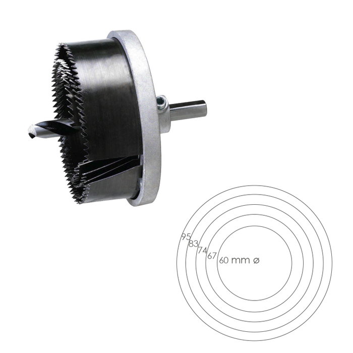 WOLFPACK LINEA PROFESIONAL Jeu de scies cloches 30 mm, Ø 60/95 mm, 5 pièces WOLFPACK LINEA PROFESIONAL Jeu de scies cloches 30 mm, Ø 60/95 mm, 5 pièces
