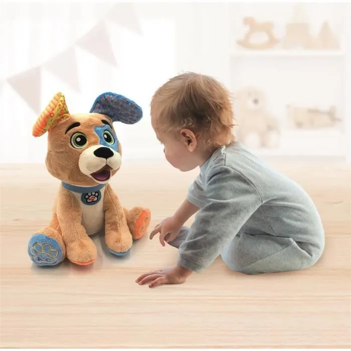 Clementoni Choco, le Chiot Rigolo - Jouet éducatif interactif parlant avec mouvements et apprentissage des lettres et chiffres