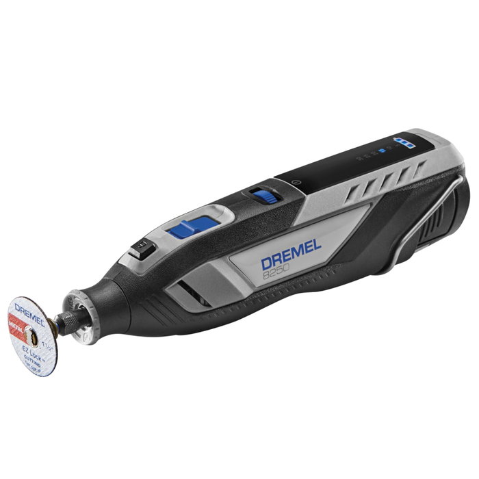 Dremel 8250 - Outil rotatif multifonction sans fil 12V avec moteur Brushless, 65 accessoires, 5 adaptations, 1 batterie 2Ah (5.000 à 30.000 tr/min) extra-robuste