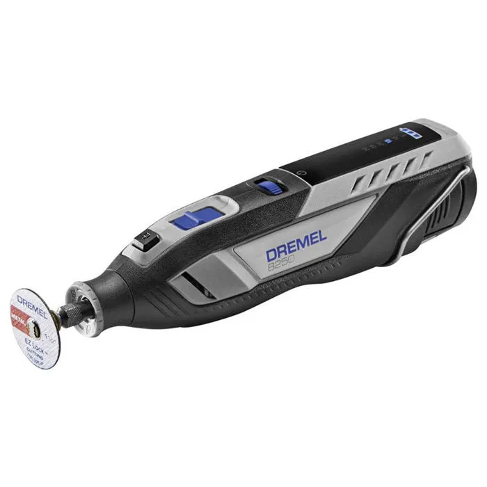 Dremel 8250 Outil rotatif multifonction sans fil 12V avec moteur Brushless, 65 accessoires, 5 adaptations, 1 batterie 2Ah Dremel 8250 Outil rotatif multifonction sans fil 12V avec moteur Brushless, 65 accessoires, 5 adaptations, 1 batterie 2Ah