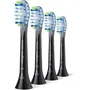 Philips HX9044/88 Lot de 4 têtes de brosse C3 noir pour brosse à dents électrique, nettoyage efficace, pour adultes