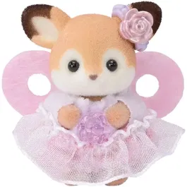 Sylvanian Families 5809 - Les Princesses en Robes à Fleurs - Set de 4 Figurines Articulées: Fille Lapin Chocolat, Chat Persan, Bébé Husky et Biche avec Accessoires