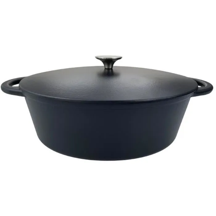 Baumalu Cocotte en Fonte Ovale 33 cm 6L Noir Mat - Compatible Tous Feux (Induction) - Réf. 336408 Baumalu Cocotte en Fonte Ovale 33 cm 6L Noir Mat - Compatible Tous Feux (Induction) - Réf. 336408