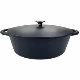 Baumalu Cocotte en fonte ovale 33 cm Noir mat