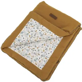 Domiva Couverture bébé double face AU FIL DE L'EAU 75 x 100 cm - Couleur caramel - Chambre vintage avec personnages